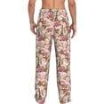 thumbnail image 3 of Goofa Rose Flowers Printed Soft Pajama Pants for Men, Wide Leg Comfy Casual Lounge Yoga Pants-Small, 3 of 9