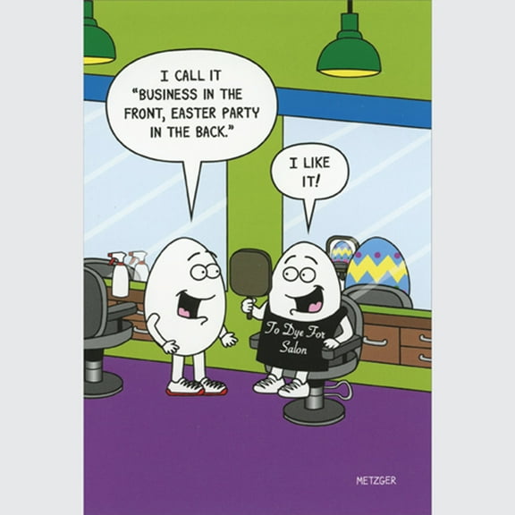 Nobleworks To Dye For Salon: Egg Getting Shell Decorated Funny / Humorous Easter Card