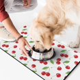 thumbnail image 2 of Dog Food Mat with Red and Pink Cherry Print, Absorbent Waterproof Pet Feeding Mat, Non-Slip, Quick Dry, Easy Clean Mat with Aesthetic Fruit Design for Cherry Lovers, 2 of 7
