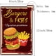 thumbnail image 2 of Letrero de metal con diseño de hamburguesas y papas fritas, estilo retro vintage, para bar, pub, garaje, comida rápida, cafetería, decoración de pared del hogar, 8 x 12 pulgadas, 2 of 7