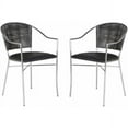 thumbnail image 2 of SAFAVIEH Melita Contemporary Rattan Armchair, Black, Set of 2, 2 of 5