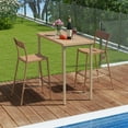 thumbnail image 2 of Aimee Lii 3 Pieces Patio Bar Table Set with Height Table and 2 Armless Chairs, Outdoor Patio Furniture for Balcony Pool Deck Backyard, 2 of 12