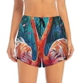 thumbnail image 2 of Rocae Romantic Flamingo Pair for Women's Athletic Shorts Workout Hiking Shorts Athletic Shorts for Running, Yoga, Gym, Sports-, 2 of 7