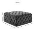 thumbnail image 4 of Belham Square Charcoal Velvet Tufted Ottoman, 4 of 4