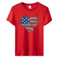 thumbnail image 2 of Birdeem T-Shirt pour Femmes d'Été Décontracté Ample Imprimé Fête de l'Indépendance à Col Rond à Manches Courtes, 2 of 4