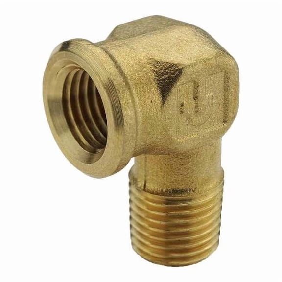 Parker 90 Street Elbow, Brass, 3/8 x 1/2 in 1202P-6-8