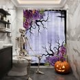 thumbnail image 3 of Shower Curtains for Bathroom-36"x72",Halloween Purple Rose Flower Waterproof Bath Curtain Grommet Shower Curtain Set with Hooks, 3 of 9