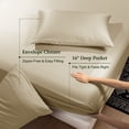 thumbnail image 6 of Sonoro Kate 100% Organic Cooling Bamboo Sheets, Queen Sheet Set 4-Piece with 16" Deep Pocket, Silky Smooth Luxury Bed Sheets, Beige, 6 of 7