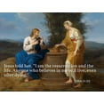 thumbnail image 2 of ArtsyQuotes 24x19 Gold Ornate Wood Framed with Double Matting Museum Art Print Titled - Bible Verse Quote John 11:25, Ferdinand Georg Waldmuller - Christ and the Samaritan Woman, 2 of 4