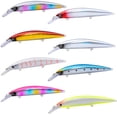 thumbnail image 2 of Fishing Lure 5.2 in 1.31 Oz Long Hard Jerkbait, Luminous with 3 Treble Hooks for Striped Bass, Saltwater Shore Casting, Easter Gifts, H, 2 of 5
