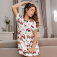 thumbnail image 3 of Balery Tractor With Farm Animals Camisón de manga corta con cuello redondo para mujer, cómodo y elegante., 3 of 6