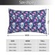 thumbnail image 2 of Balery Skull Purple Flower Funda de Cojín Estampada, Regalos para Mujeres, Regalos de Amor para Ella, Regalos para Novia o Esposa, Funda de Almohada-20"x30", 2 of 6