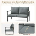 thumbnail image 5 of MRUAKA 3-Piece Outdoor Patio Conversation Set, Metal Frame Furniture Sofa with Armchairs & Coffee Table, Weather-Resistant Cushions for Balcony, Deck, Poolside Gray, 5 of 7