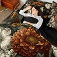 thumbnail image 4 of Homewish Boys Girls Chic Floral Flowers Bedding Comforter Set 7 Pieces,Luxury Exotic Style Full Bedding Set Lightweight,Vintage Retro Aesthetic Fitted Sheet Flat Sheet,Super Cozy Room Decor, 4 of 8