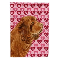 Carolines Treasures SS4510-FLAG-PARENT Sussex Spaniel Hearts Love Valentines Day Flag  multicolor