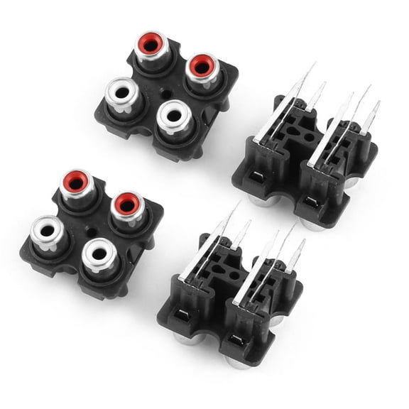 Unique Bargains Panel Mounting Audio Video Jack AV Socket 4 Position RCA Female Connectors 4 Pcs