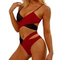 thumbnail image 1 of Traje de baño para mujer, traje de baño sexy dividido, bikini cruzado de dos colores, traje de baño para playa y piscina de verano, 1 of 6