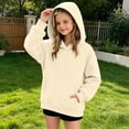 thumbnail image 3 of Unisex Zip Up Hoodie Boys Girls Lightweight, Toddler Girl Sweatshirt Full Zip, Light Kids Sweat Jackets With Zipper And Hood Beige 13-14 Years, 3 of 6