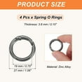 thumbnail image 2 of Uxcell Spring O Rings, Metal Round Clips Keyrings Snap Buckle Clasps for Keychains Bags Purses Straps Dog Leashes DIY Crafts Black 1.1 Inch, 2 of 7