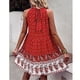 thumbnail image 2 of Vestido estampado bohemio, vestidos con cuello halter, sin mangas, vestido informal con cuello halter, vestidos halter con cuello alto, muy recomendado, 2 of 6