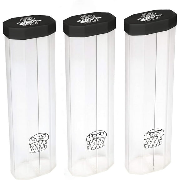 Monster Dual Game Mat Tube, Value 3 Pack - Monster Protectors Prism-Shaped Mat Case Holds Two Playmats at Once