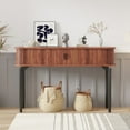 thumbnail image 6 of 47" Narrow Console Table with Storage,Narrow Entryway Tables with Storage and Shelves Fluted Console Table Entryway Table with Drawers and Bottom Shelf, Long Sofa Table for Hallway, Living Room, or Be, 6 of 8