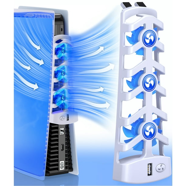 PS5 Cooling Stand,PS5 Cooling Fan with 5200RPM PS5 Cooler Fan & LED