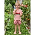 thumbnail image 6 of BemeyourBBs Kids Toddler Baby Girls Summer Clothes Cute Infant Baby Girl Fruit Outf Watermelon Strawberry Short Sleeve T-shirt with Shorts Set Toddler Baby Girls Summer Outfit, 6 of 9
