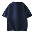 thumbnail image 2 of yillto Mens Summer Oversized Shirts Short Sleeve Round Neck Loose Tee Causal Solid Color T Shirts, 2 of 3