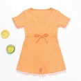 thumbnail image 2 of Mercatoo Toddler Baby Girls' Bodysuit Cute Summer Cotton Bow V Neck Short Sleeved Jumpsuit Baby Girl Holiday Outdoor Romper, 2 of 5