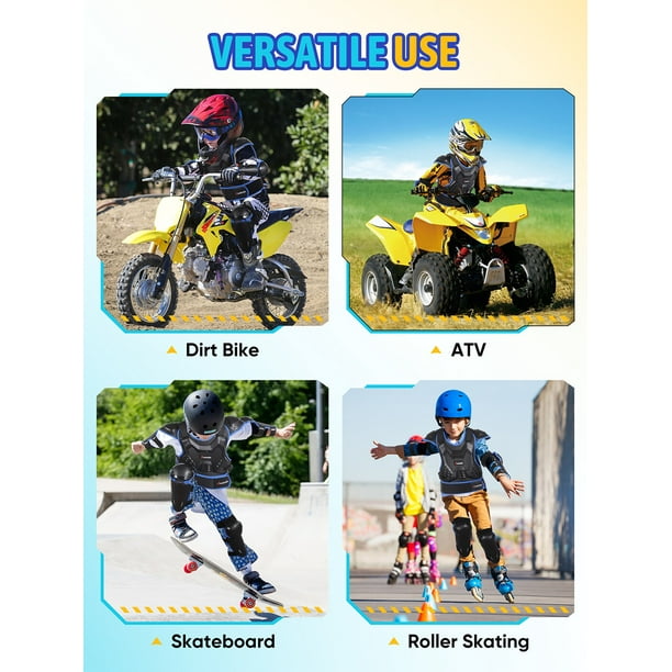 Juego de equipo de moto de cross para ninos 5 piezas de traje de armadura de motocicleta para ninos equipo de proteccion de motocross juvenil para