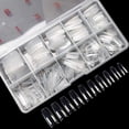 thumbnail image 1 of False Nails Tips krofaue, 500 unidades, transparente, media cubierta, estilo francés, 1 of 9