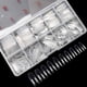 thumbnail image 1 of False Nails Tips krofaue, 500 unidades, transparente, media cubierta, estilo francés, 1 of 9