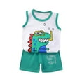 thumbnail image 2 of TAGOLD Kids Toddler Casual 2 Piece Outfits Set,Boys Girls Summer Sleeveless Tank Sets,Children's Sleeveless Round Neck Elastic Waist Shorts Casual Two-piece Set,2 Years, 2 of 3