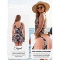 thumbnail image 3 of Wantdo Women's Plus Size Swimdress One-Piece Bathing Suit Swim Dress Tummy Control Shale Flower 18/20 Plus, 3 of 8
