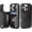 Black Leopard, variant on for iPhone 16 Pro Wallet Case with Card Holder, Colorful Florals Pattern Back Flip Folio PU Leather Kickstand Card Slots Case for Women Girls, Double Magnetic Clasp Shockproof 6.3"