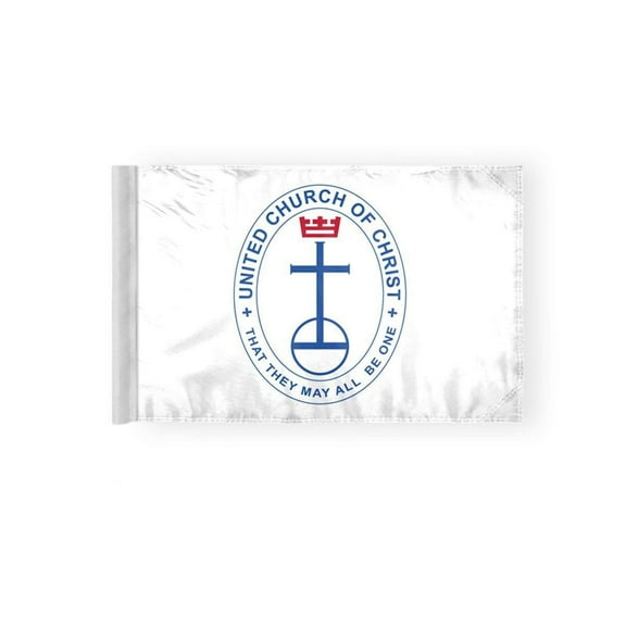 AGAS United Church of Christ Motorcycle Flag 6x9 inches- Double Sided, Wrap Knitted Polyester