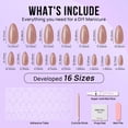thumbnail image 5 of BTArtbox Press On Nails - Chocolate Glazed, Medium Almond, 2-Week Wear, Easy-to-Apply, 32 Count All-in-One Kit, 5 of 8
