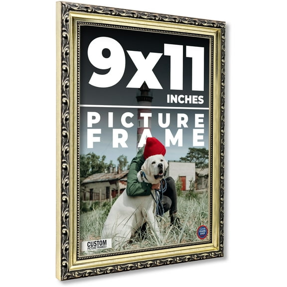 11x9 Silver Wood Picture Frame - UV Acrylic, Foam Board Backing, Hanging Hardware