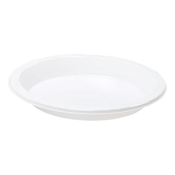 Large Plastic Plates 10.25 Inch, 125 Pack - Round White Disposable & Reusable Dinner Plates for Parties, Picnics, Breakrooms - GJO10323