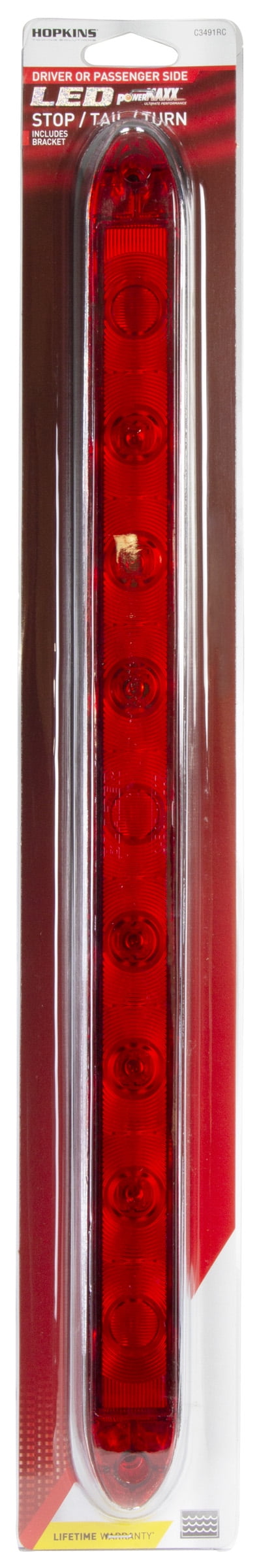 Hopkins Towing Solutions LED Low Profile Stop, Turn, Tail Light Bar, Chrome Bezel
