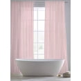 thumbnail image 6 of Pink Striped Semi Sheer Window Curtains 96 Inches Long, Modern Simple Farmhouse Beige Vintage Rod Pocket Voile Silky Chiffon Curtain Light Filtering Drapes for Living Room, Kitchen, 52"x96", 2 Panels, 6 of 9
