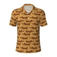 thumbnail image 2 of Daiia Dachshund Dog Puppy Pattern Men’s Polo Shirts,Solid Deck Shirt,Classic Fit, Breathable Cotton Polo for Casual and Sport Wear-X-Large, 2 of 7