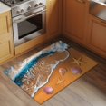 thumbnail image 3 of Summer Beach Washable Area Rug 2 x 3 ft Ocean Waves Shell Starfish Conch Coastal, Soft Non Slip Rugs Stain Repellent Indoor Felt Carpet for Living Dining Room Bedroom Home Office, 3 of 9