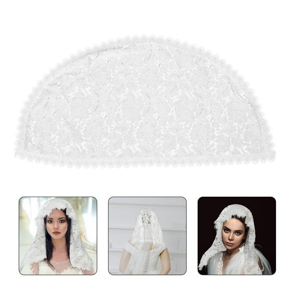 STRANDCHIC Bride Veil Short Wedding Bridal Veil White Cotton 1Pcs for Women Engagement