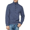 thumbnail image 2 of vdgthytj Mens Causal Pullover Top Button up Thin Fleece Fall Winter Sweaters Long Sleeved Collar Sweater Tops, 2 of 4