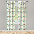 thumbnail image 3 of Ambesonne Watercolor Curtains, Abstract Polka Dots, Pair of 28"x63", Multicolor, 3 of 5