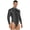 Grey, variant on TiaoBug Glossy Leotards for Men Long Sleeve Gym Workout Bodysuit Front Zipper Rash Guard One Piece Swimwear Nude M