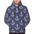 thumbnail image 4 of Hoodies for Men - white anchors vintage navyblue Long Sleeve Comfrt Men'S Fashion Hoodies & Sweatshirts, Sweatshirts for Men Hoodies Pullover Clothing Clothes with Pouch, 4 of 7