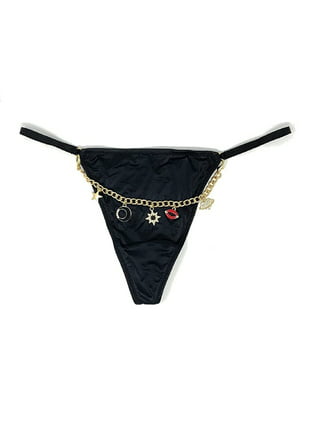 Victoria's Secret Very Sexy Shine V-String Blue Chains Panty Size X-Large  NWT 